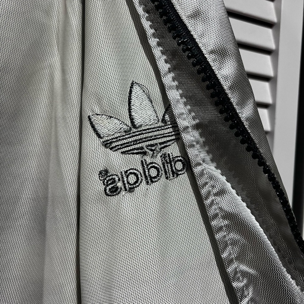 Vintage Adidas Men's Silver and Black Track Jacket - Picture 7 of 8